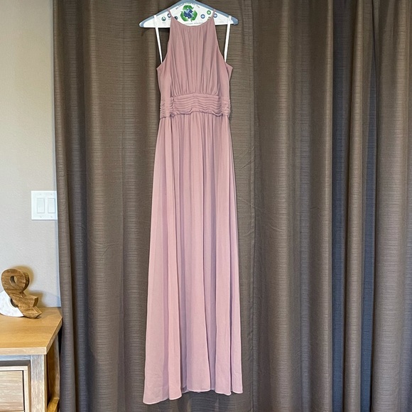 David's Bridal | Dresses | Highneck Chiffon Bridesmaid Dress With Keyhole |  Poshmark